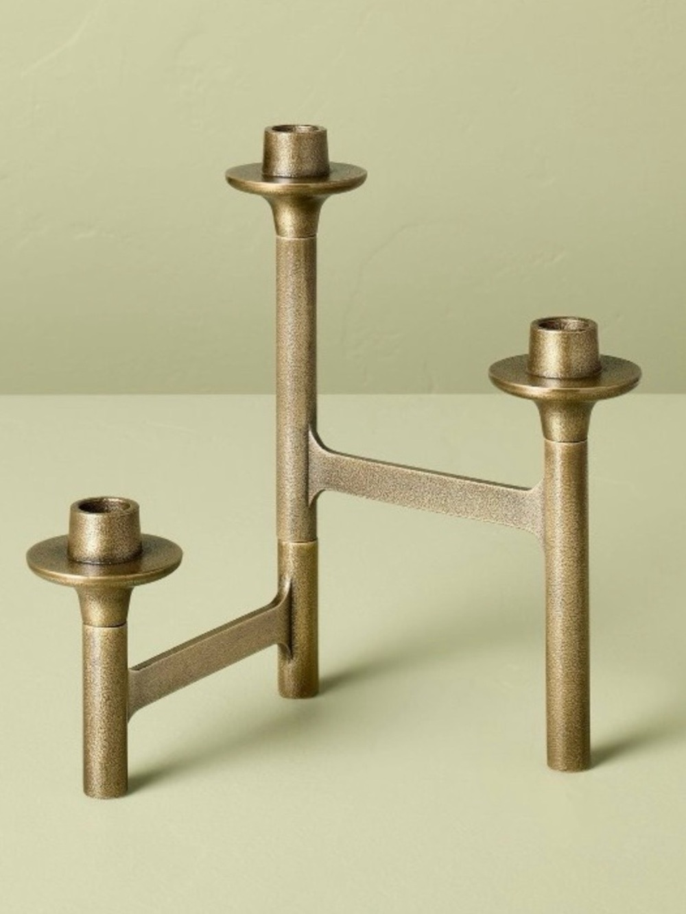 Hearth & Hand with Magnolia -
3ct Taper Brass Candelabra - New